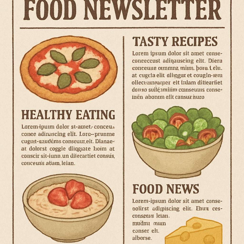 Food newsletter concept