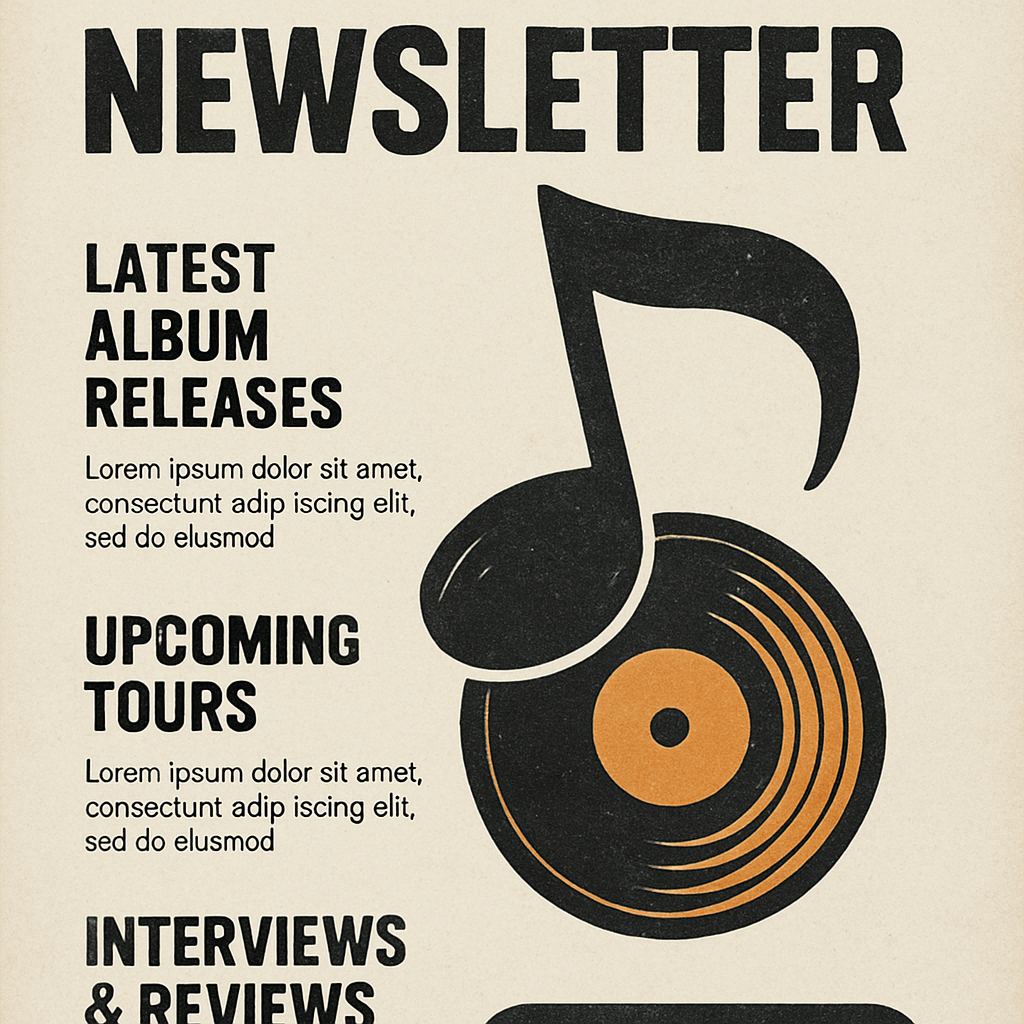Music newsletter design and layout