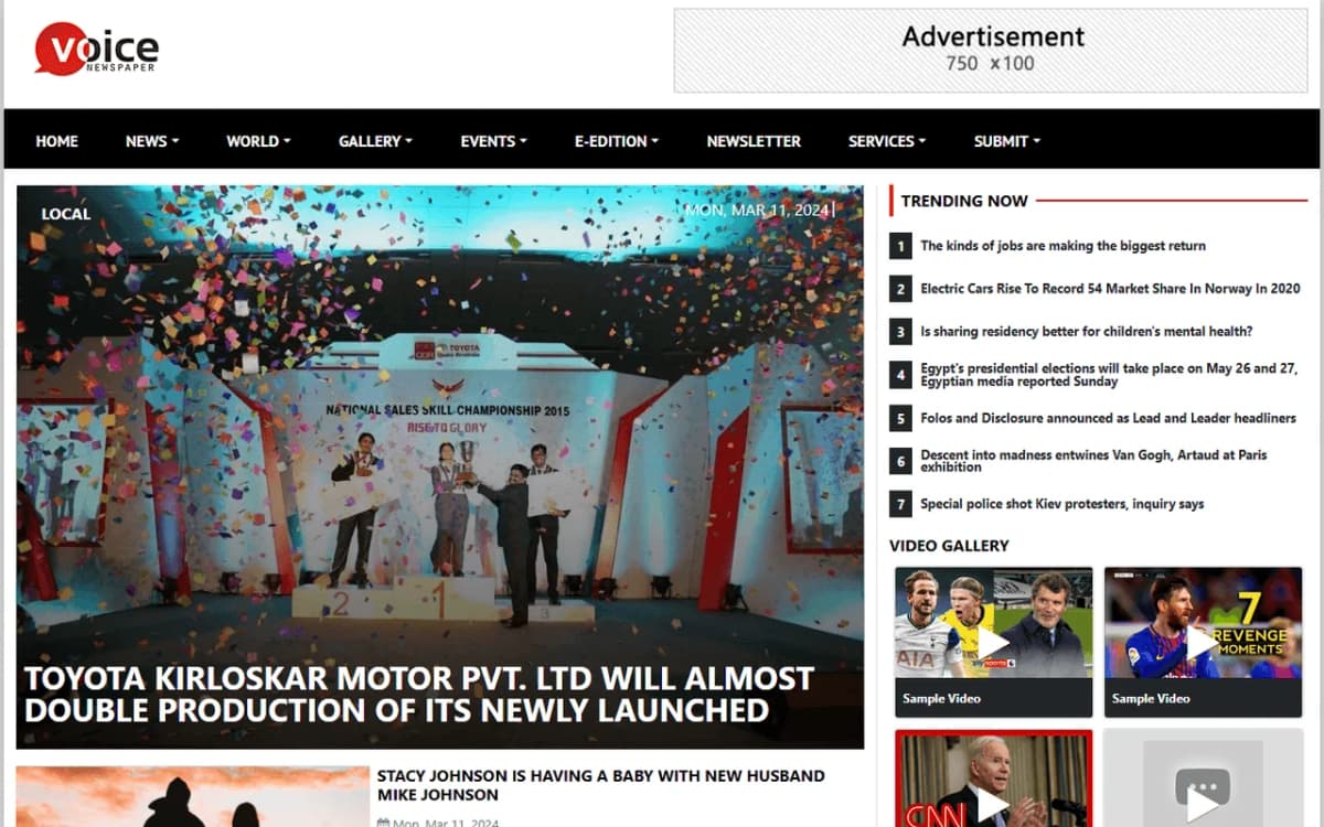 News Portal Layout Example